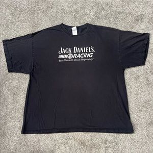 Jack Daniels shirt mens‎ 2XL black short sleeve racing grunge streetwear Y2K